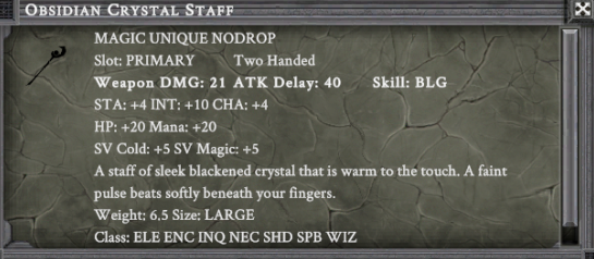OBSIDIAN CRYSTAL STAFF item card